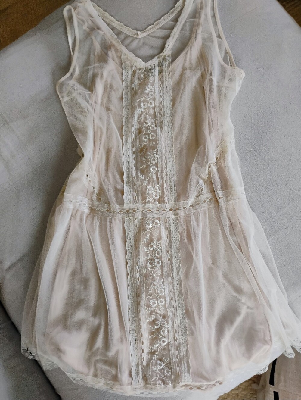 NEW...With No Tags From Charlotte Russe In The '90S  Cream Lace  Dress